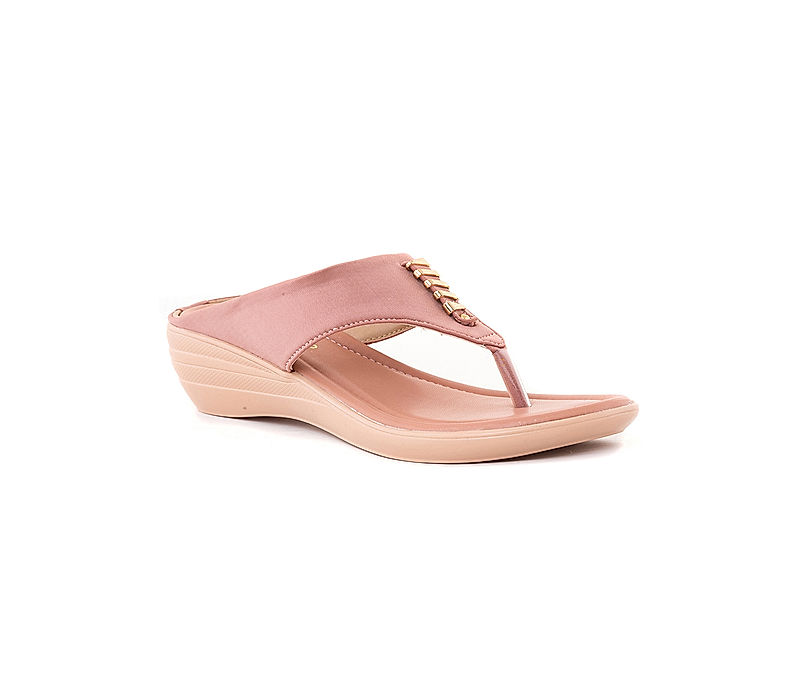 KHADIM Pink Wedge Heel Slip On Sandal for Women (5092785)