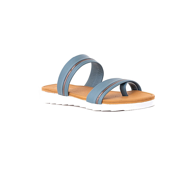 KHADIM Cleo Blue Flat Slip On Sandal for Women (5611019)