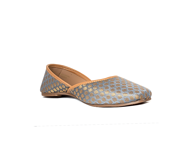KHADIM Blue Nagra Jutti Ethnic Shoe for Women (6020348)