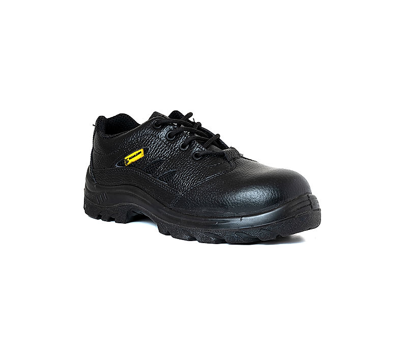 KHADIM Black Leather Industrial Labour Safety Shoe for Men (6680056)
