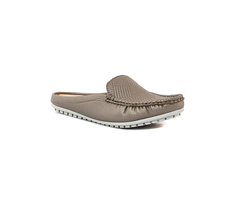 KHADIM Cleo Grey Flat Loafer Mule Slip On Sandal for Women (2753142)