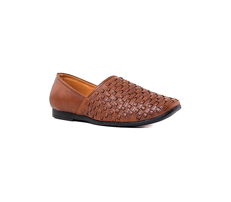 KHADIM Lazard Brown Nagra Jutti Ethnic Shoe for Men (5241063)