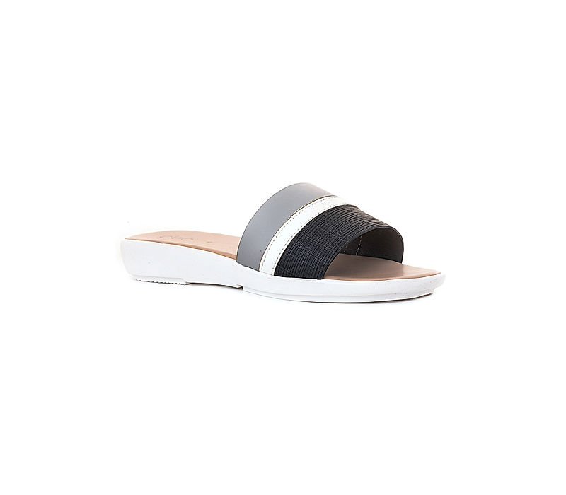 KHADIM Cleo Grey Flat Mule Slide Sandal for Women (5610922)