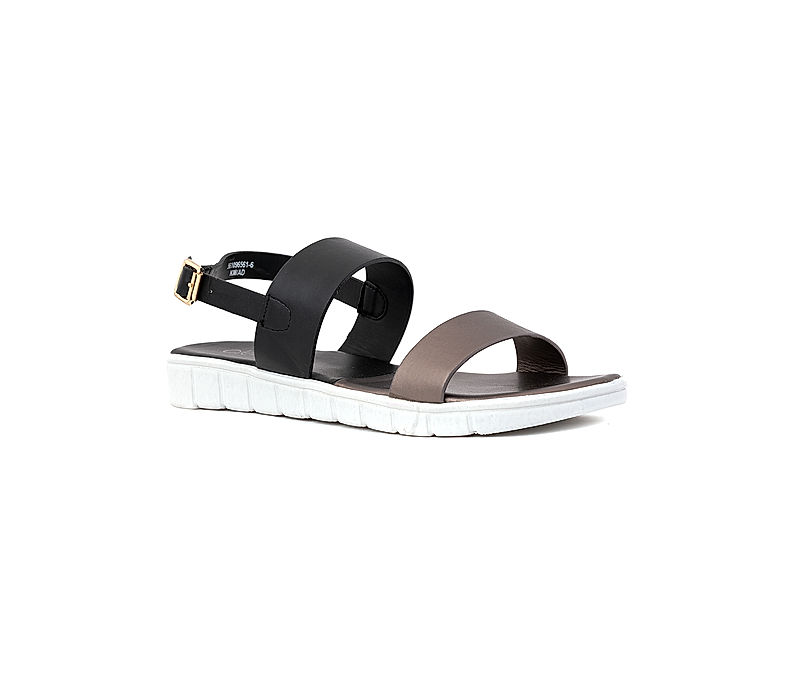 KHADIM Cleo Black Flat Sandal for Women (5610966)