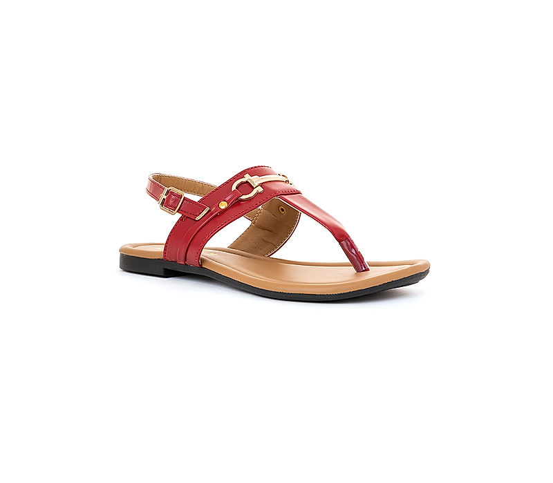 KHADIM Red Flat Sandal for Women (5730255)