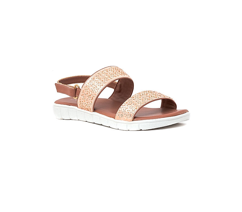 KHADIM Cleo Rose Gold Flat Sandal for Women (6410305)