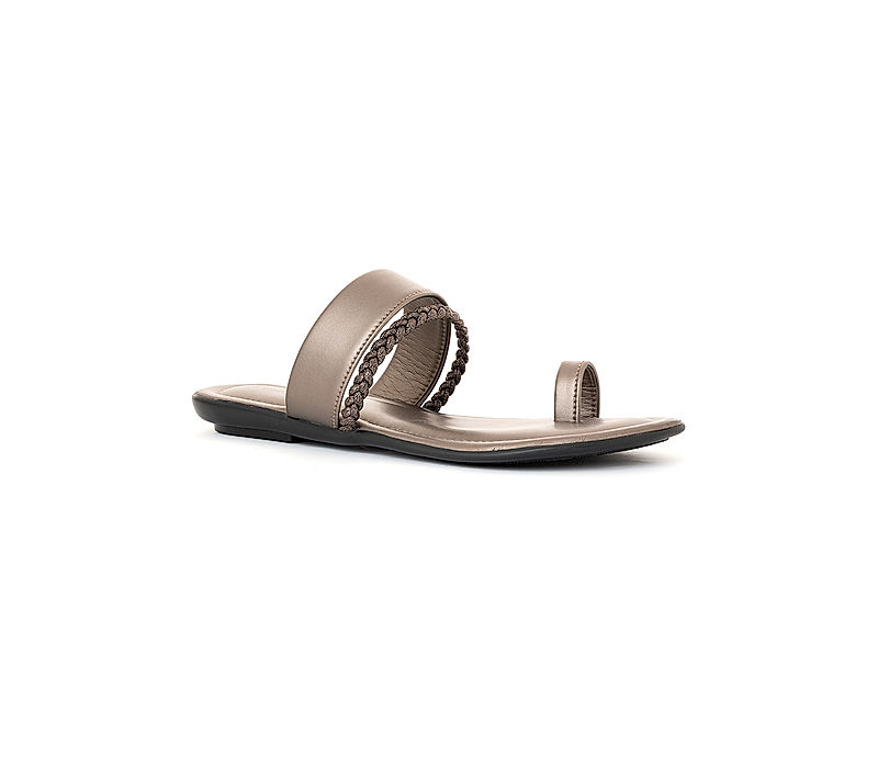 KHADIM Grey Flat Slip On Sandal for Women (6537502)