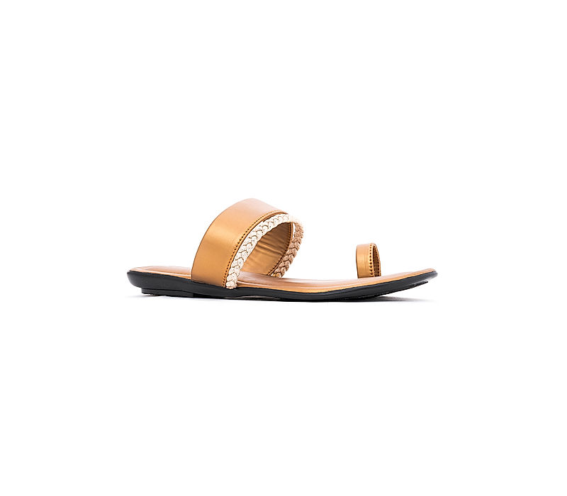 KHADIM Beige Flat Slip On Sandal for Women (6537504)