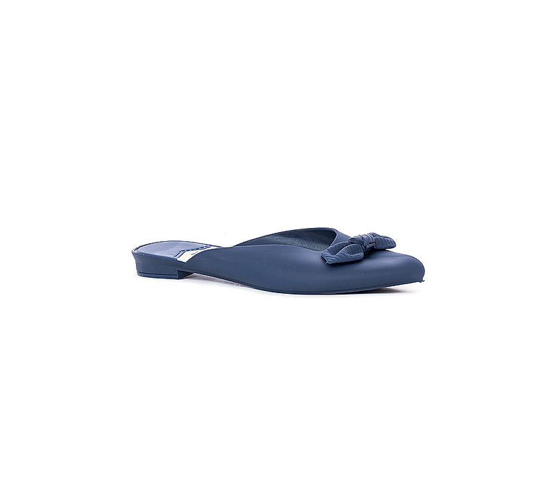 KHADIM Waves Navy Blue Washable Mule Slide Slippers for Women (6790079)