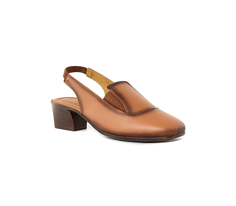 KHADIM Sharon Brown Block Heel Slingback Loafer Sandal for Women (2661543)