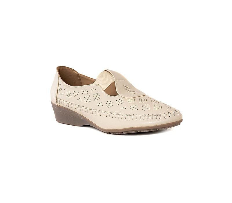 KHADIM Sharon Beige Wedge Heel Slip On Casual Shoe for Women (2753178)