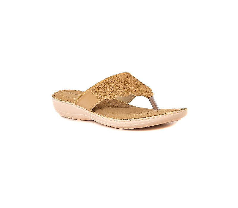 KHADIM Beige Wedge Heel Slip On Sandal for Women (7180058)