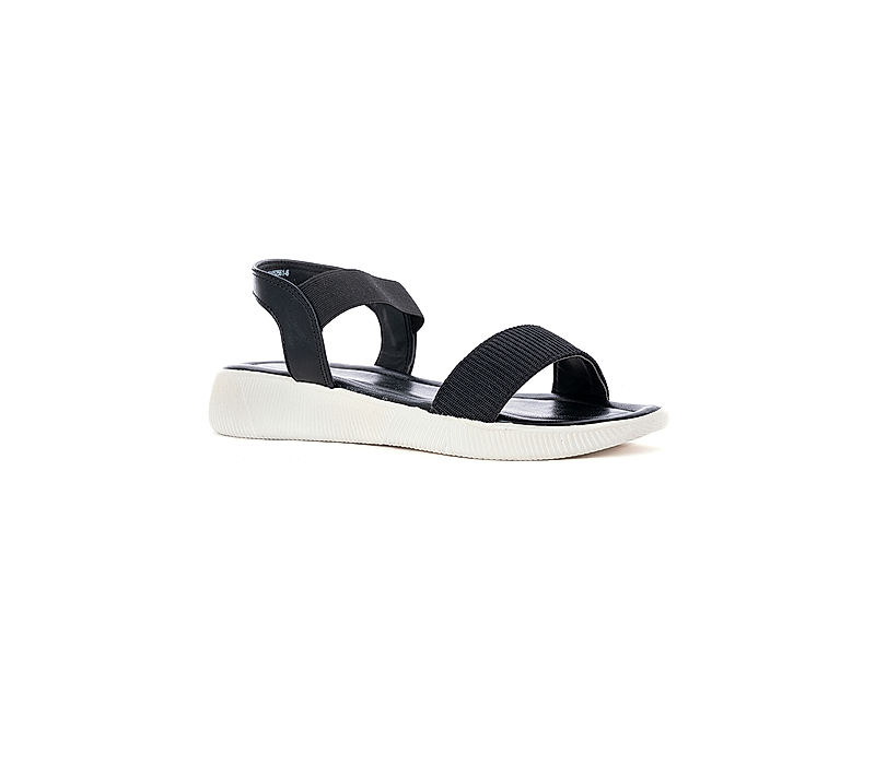 KHADIM Cleo Black Flat Slingback Sandal for Women (5610526)