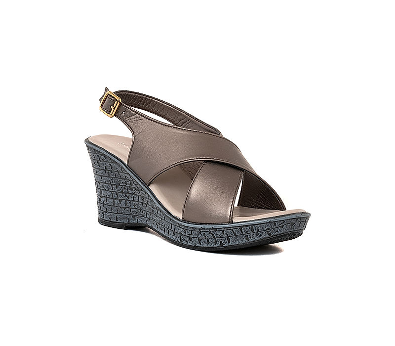 KHADIM Sharon Grey High Heel Wedge Sandal for Women (6511202)