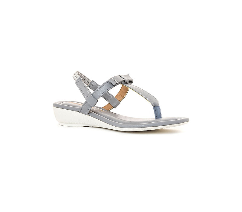 KHADIM Adrianna Grey Wedge Heel Slingback Sandal for Girls - 4.5-12 yrs (6537532)