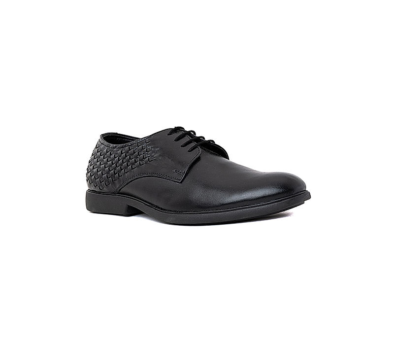 KHADIM Lazard Black Leather Formal Derby Shoe for Men (2593236)