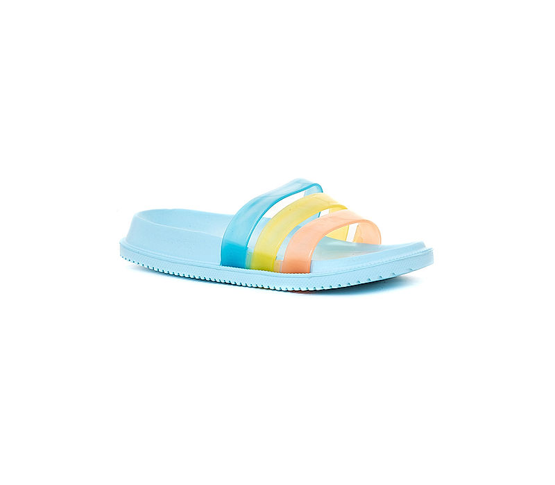 KHADIM Waves Blue Washable Mule Slide Slippers for Women (6760329)