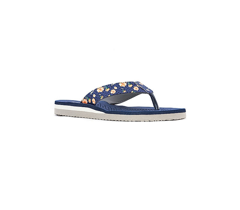 KHADIM Waves Navy Blue Indoor Thong Slippers for Women (7280369)