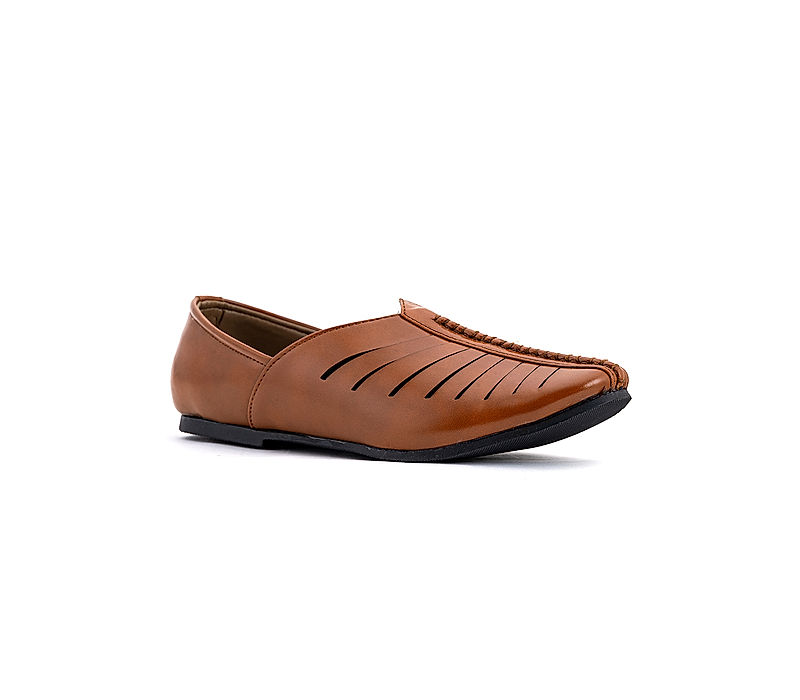 KHADIM Lazard Brown Nagra Jutti Ethnic Shoe for Men (5240133)