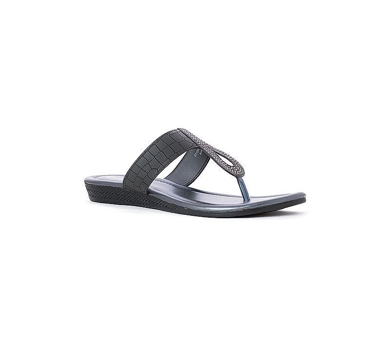 KHADIM Grey Flat Slip On Sandal for Women (6510952)