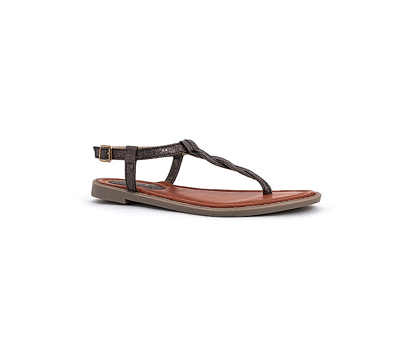 KHADIM Cleo Grey Flat Sandal for Women (6537402)
