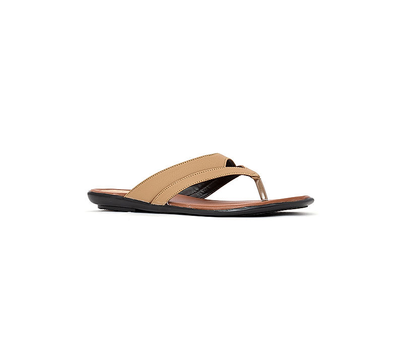 KHADIM Brown Flat Slip On Sandal for Women (9466073)