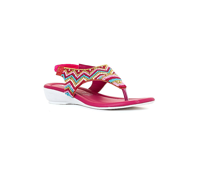 KHADIM Adrianna Pink Wedge Heel Slingback Sandal for Girls - 4.5-12 yrs (2746295)