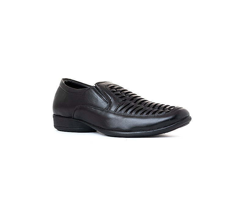 KHADIM Black Leather Slip On Shoe for Men (4930186)