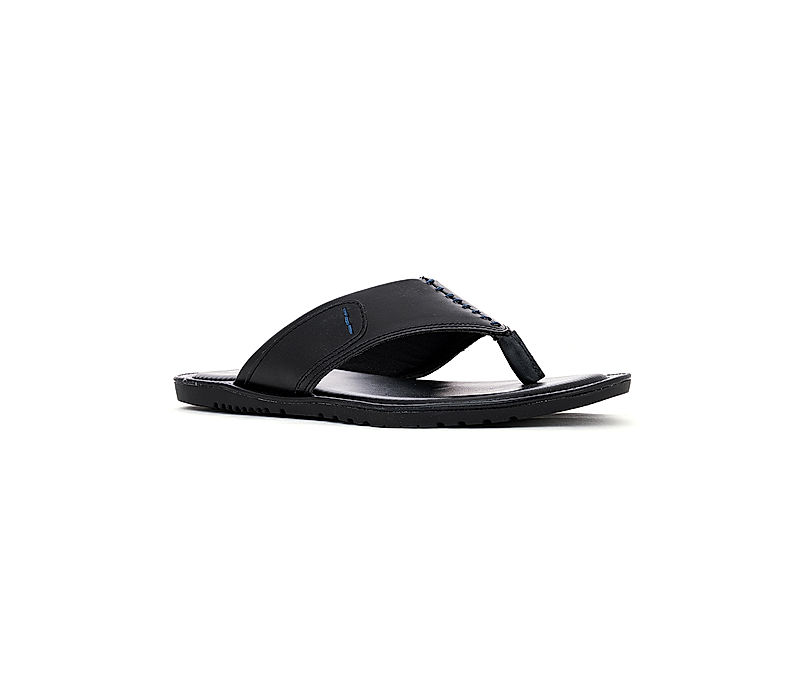 KHADIM Lazard Black Casual Flip Flops for Men (6410096)