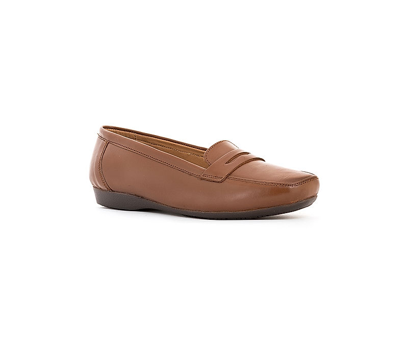 KHADIM Sharon Brown Leather Loafers Casual Shoe for Women (4930144)