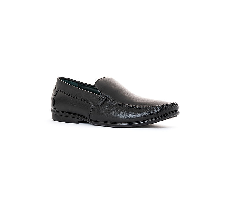 KHADIM Lazard Black Leather Formal Slip On Shoe for Men (6940026)