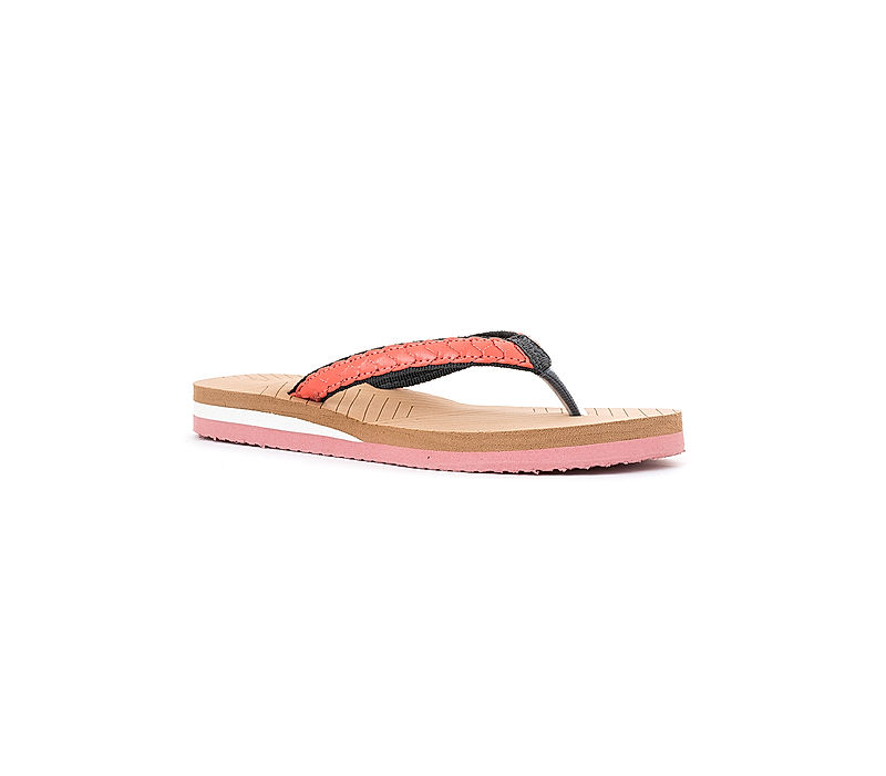 KHADIM Waves Peach Casual Thong Slippers for Women (7281615)