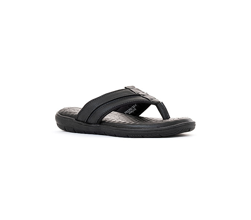 KHADIM Softouch Black Casual Flip Flops for Men (7322916)