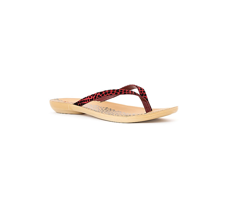 KHADIM Red Casual Thong Slippers for Women (7771655)