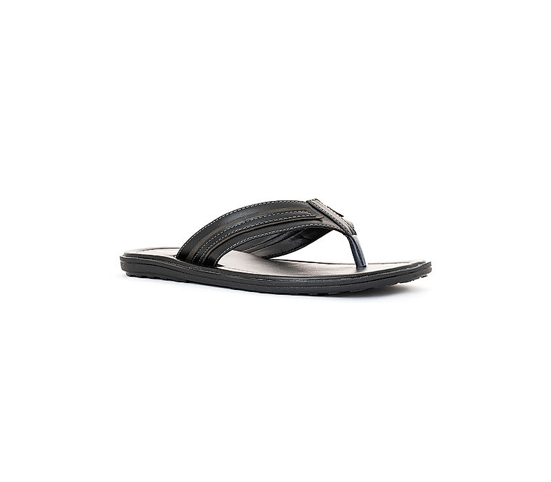 KHADIM Black Casual Flip Flops for Men (9466496)