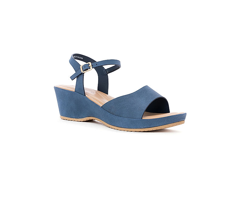 KHADIM Sharon Blue Wedge Heel Sandal for Women (2661339)