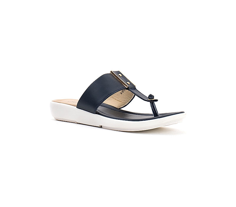 KHADIM Cleo Navy Blue Flat Slip On Sandal for Women (5320319)