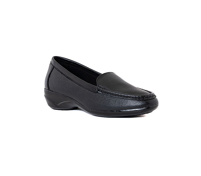 KHADIM Black Wedge Heel Loafers Casual Shoe for Women (2593286)