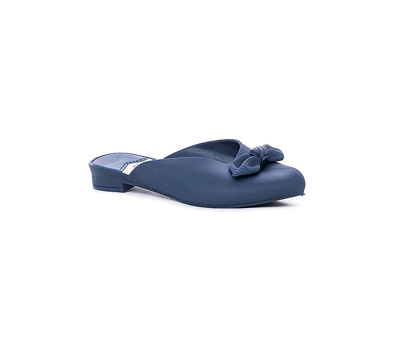 KHADIM Waves Navy Blue Washable Mule Slide Slippers for Women (6790079)