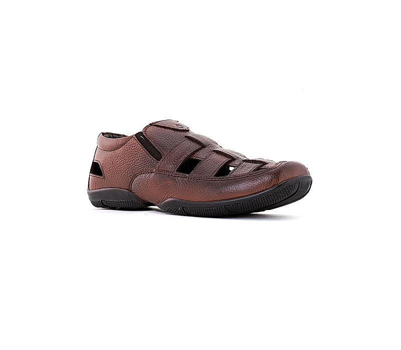 KHADIM Lazard Brown Leather Roman Sandal Shoe for Men (8851074)