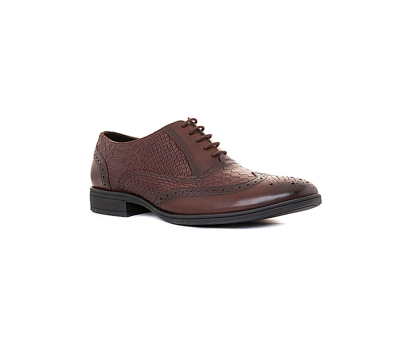 KHADIM British Walkers Brown Leather Formal Oxford Brogue Shoe for Men (5800284)