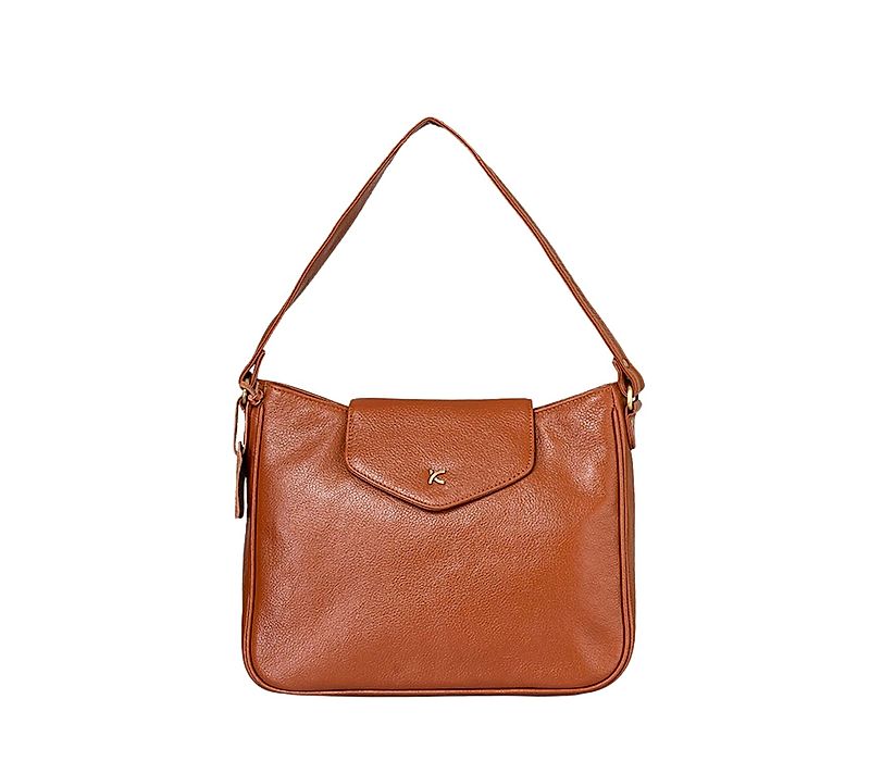 Khadim Brown Leather Sling Handbag for Women (1460103)