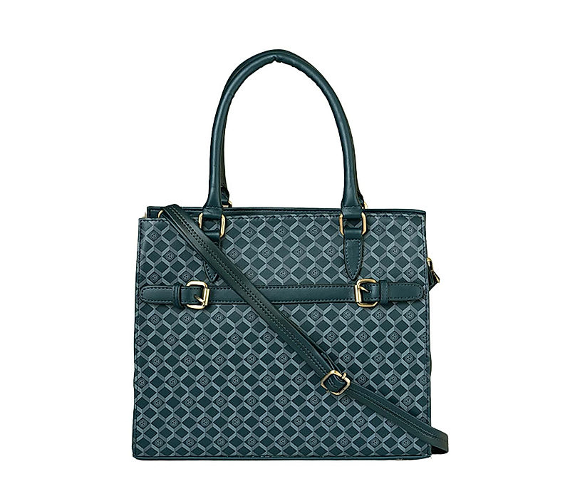 Khadim Teal Tote Handbag with Detachable Long Handle for Women (3484277)