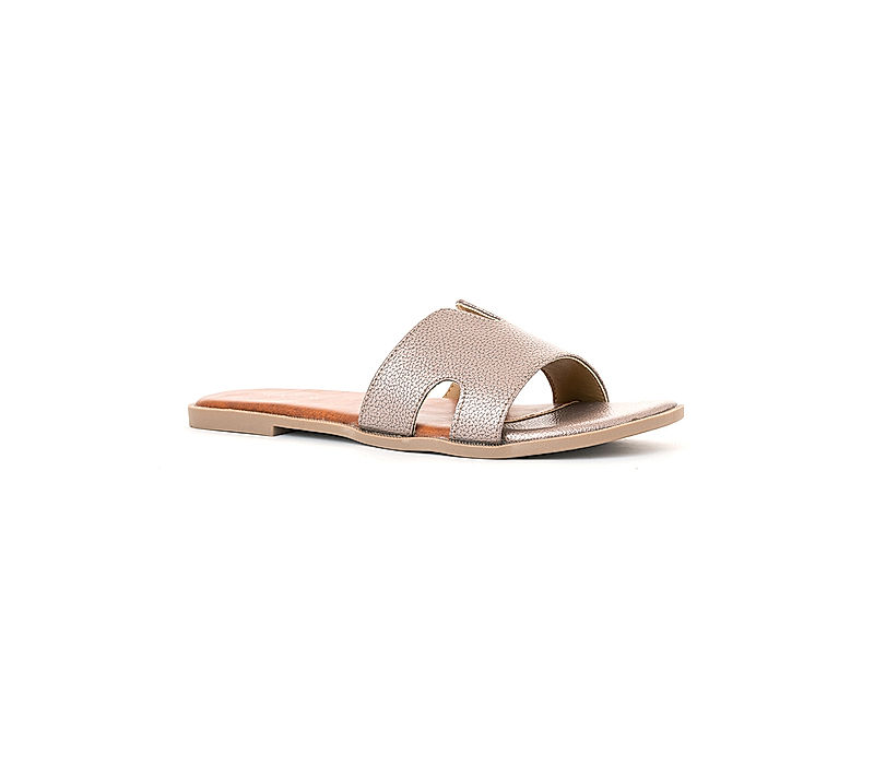 KHADIM Cleo Grey Flat Mule Slide Sandal for Women (3603492)