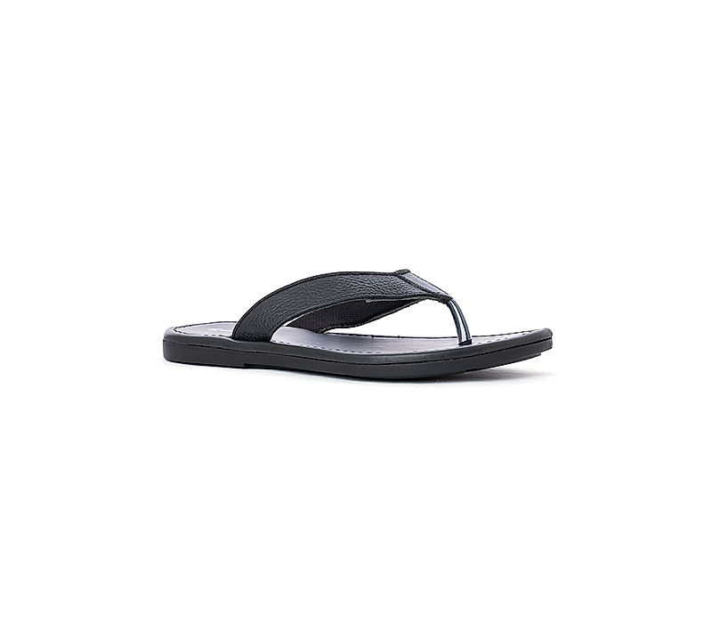 KHADIM Black Casual Flip Flops for Men (5030366)