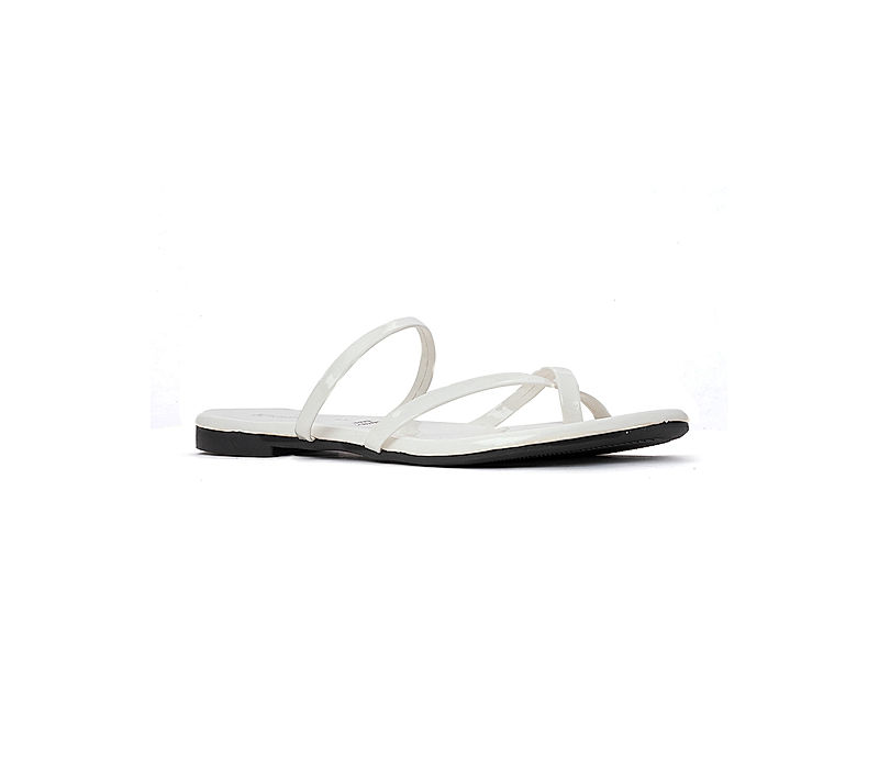 KHADIM White Flat Slip On Sandal for Women (5092511)