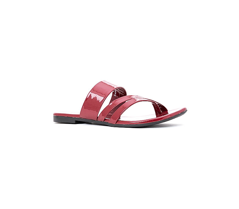 KHADIM Red Flat Slip On Sandal for Women (5092525)