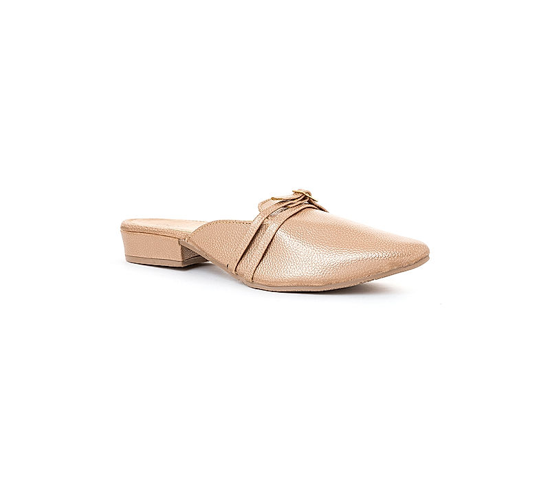 KHADIM Cleo Rose Gold Flat Loafer Mule Slip On Sandal for Women (5161198)