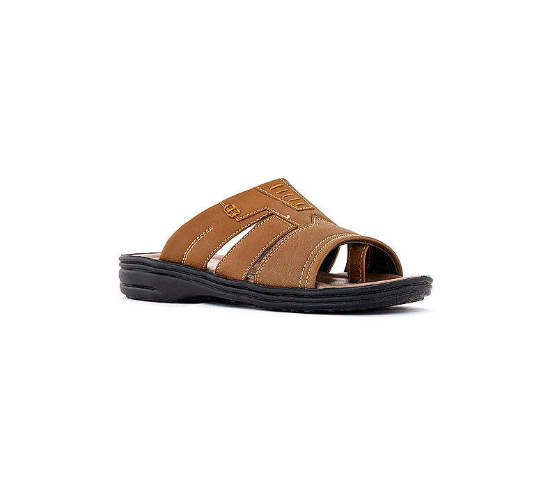 KHADIM Tan Brown Casual Slip On Sandal for Men (1147733)