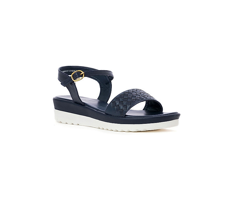 KHADIM Sharon Navy Blue Wedge Heel Sandal for Women (1518699)